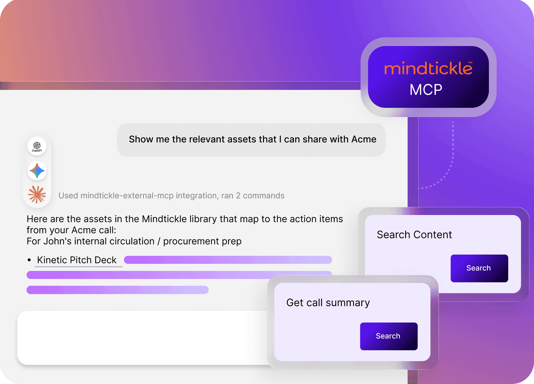 AI that knows your <gradient>products, content, and deals</gradient>