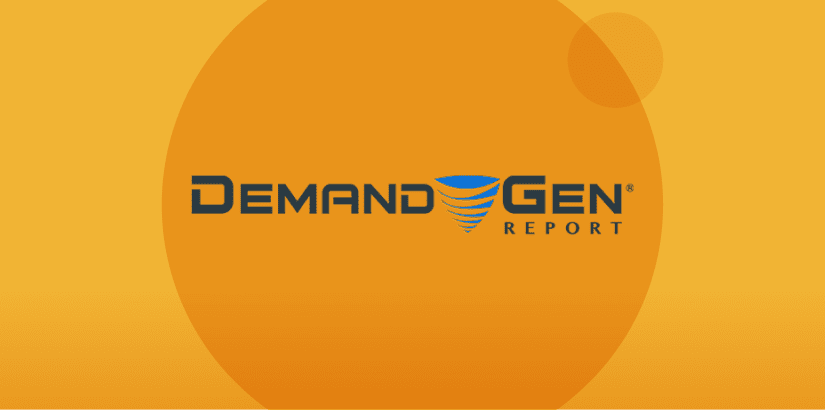 Demand Gen Report logo on a yellow background