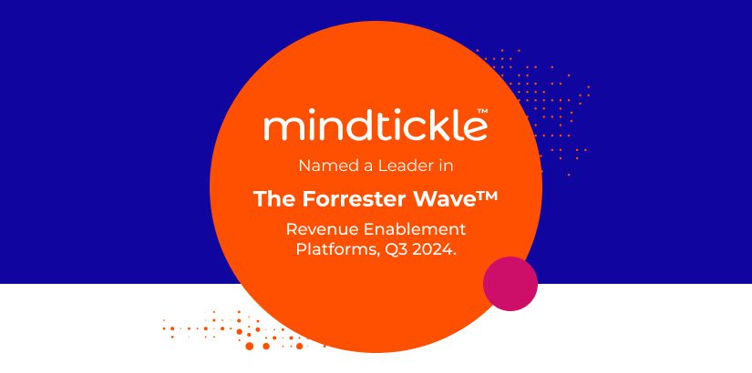 Mindtickle and Forrester Wave in an orange circle